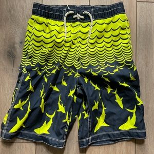 GAP kids XXL 10-16 grey yellow shark swim trunk shorts boys kids children